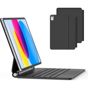 Keyboard Case for iPad 11th (A16,2025) & 10th Generation (2022)- Magnetic Case for iPad 10.9 inch 10th / 11 inch 11th Gen. Magic Keyboard Backlits, Floating Cantilever Stand, Black