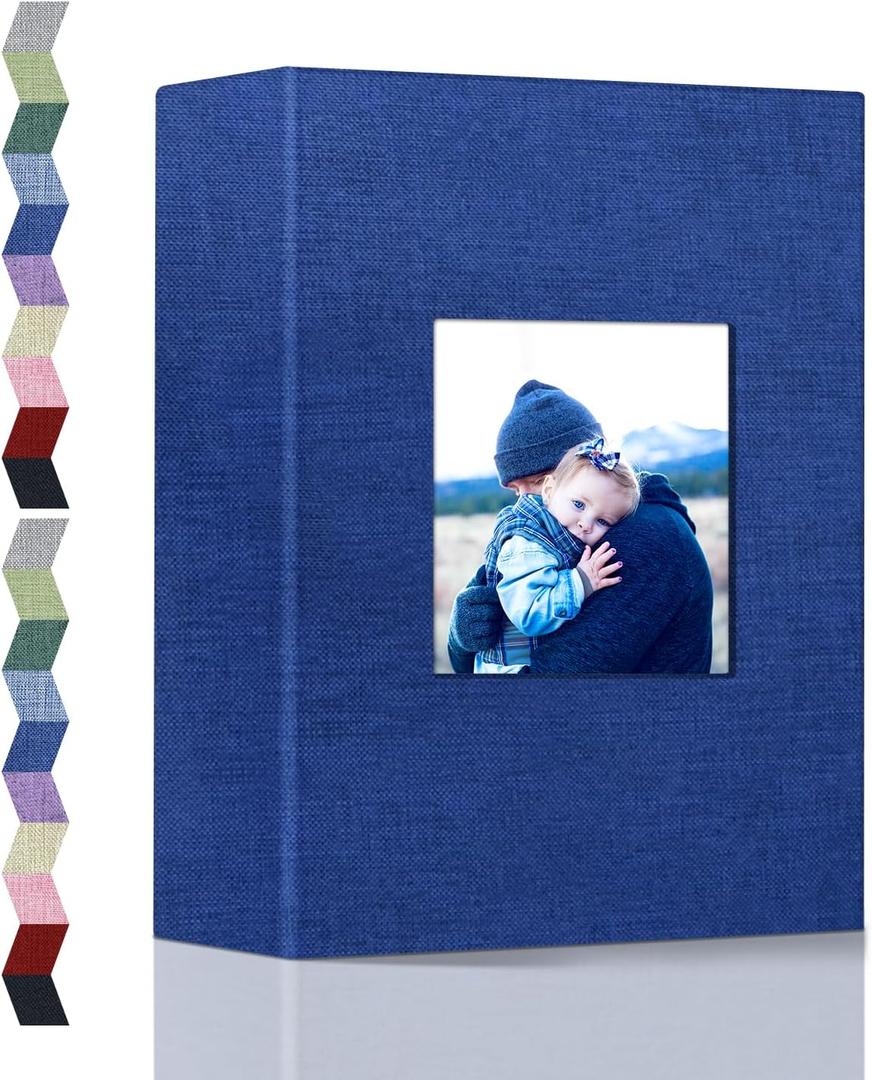 popotop Photo Album 4x6-100 Photos Photo Books with 100 Vertical Pockets, Linen Cover Albums for Family Wedding Anniversary Baby Vacation Pictures
