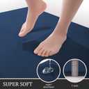 YIHOUSE Bathroom Rug Sets 3 Piece, Memory Foam Bath Mat, Non Slip Super Absorbent Soft Bathroom Mats, Machine Washable Bathroom Floor Mats Sets for Sink,Tub, Shower and Toilet,Dark Blue