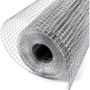 Hardware Cloth 1/4 in 48in x 100.1 ft 23 Gauge, Galvanized After Welding - Chicken Wire Fencing, Hot Dipped Galvanized Wire, Mesh Garden Fencing Welded Wire Mesh Roll (Silver)