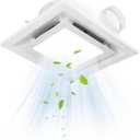 2 in 1 Bathroom Exhaust Fan with Light, 40W Vent Fan with 28W LED Light Combo, Low Noise Bathroom Ventilation Fan for Home Bath Office Hotel (12 INCH)
