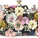Women Clutches Flower Evening Handbag Chain Strap Shoulder Bag