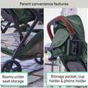 Ingenuity Ingenuity 3Dquickclose CS+ Compact Fold Stroller Lightweight Stroller with Oversized Canopy, Extra-Large Storage and Compact Fold, Forest