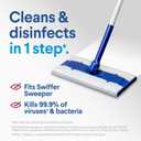 Clorox Disinfecting Wet Mop Pad, Disposable Mop Heads, Multi-Surface Floor Wipes, Rain Clean, 2 Packs, 24 Wet Refills Per Pack 