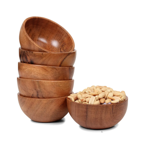 Set of 6 small acacia wood dessert bowls 4.2 * 2 inches | 8 oz capacity | Charcuterie accessories | use for dipping, condiments, nuts, ice cream, snacks, sauce, dips