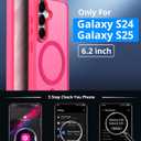 Vansdon for Samsung Galaxy S24 Case / S25 Case, Compatible with MagSafe, Magnetic Translucent Matte Slim Protective Cover with 1 Screen Protector - Military-Grade Drop Protection (Hot Pink)