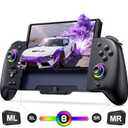 Spican Switch Controllers for Nintendo Switch/OLED Controller, Full-Size Switch Joy-pad for Better Handheld Mode, Switch Accessories Wireless Pro Controller with RGB Light/Battery/Turbo/Macro/4 Game Slot (6.2"/7", Black)