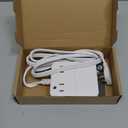 Power Strip Flat Plug with 4 AC Outlets 4 USB Ports (20W), Surge Protector Charging Station with Overload Protection, 6Ft Flat Plug Extension Cord, Fast Charging for Office Dorm Room (White)