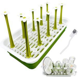 Removable Large Water Bottle Drying Rack, Vertical Bottle Drying Rack Kitchen Counter for Drinking Glass, Insulated Mugs, Baby Bottles, Sports Bottles, Plastic Bag, Wine Glass, Tumblers, Water Cups