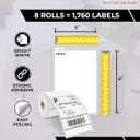 enKo Compatible Zebra 4x6 Label/Dymo Labels 1744907 (4 x 6) for Dymo Labelwriter 4XL Shipping Zebra Direct Thermal Printer (8 Rolls, 1760 Labels) 6 Pcs
