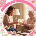 Crtiin 240 Set Mother's Day Religious Cards Bulk 2026 Christian Gold Foil Greeting Cards 5.9 x 3.9 Inches with Pink Envelopes Stickers 6 Designs Assortment for Mother's Day Church Thank You Card