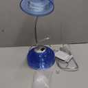 Simple Designs LD1015-CBL-LB 19.5" Flossy Organizer Desk Lamp with Charging Outlet Lazy Susan Base and LED Bulb, Blue 