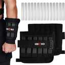 Wrist Ankle Weights with Removable Steel Bars, 1 Pair Adjustable Arm Leg Weights for Men and Women, No Leakage Design, Weighted Wrist Bands for Walking Jogging Yoga Pilates