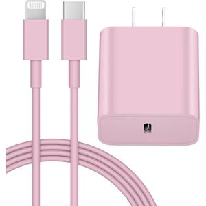 Compatible with iPhone 14 13 12 Charger, 20W Fast Charging Wall Charger, 10 FT USB ightning Cable,Phone Charger Cord for Phone 14/13/12/12 Pro Max/11/Xs Max/XR/X,AirPods Pro and MorePurple/Pink/Blue