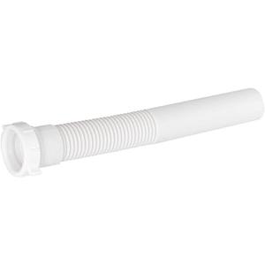 EZ-FLO 1-1/2 Inch x 12 Inch Flexible Extension Tube with Slip-Joint Nut and Washer, White Polypropylene, 35317, Set Of 2