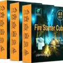 Natural Fire Starter for Fireplaces: 144 Premium Odorless Fire Starters Squares | Waterproof Quick Firestarters Cubes for Campfires | Wood Stove | Grills | Fire Pit | Smokers