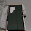 SHIELDON Case for Galaxy S25 Ultra 6.9", Genuine Leather Wallet Case with RFID Blocking Card Holder Kickstand Shock Absorbing Protective Cover Compatible with Galaxy S25 Ultra 2025 - Evergreen