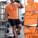 August Alley 5 Pack Men's Big and Tall Hoodies Short Sleeve Sweatshirt Loose Fit Workout Tops Shirts Casual Pullovers Summer