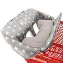 Soft Pillow Attached Waterproof 2-in-1 Baby Grocery Cart Seat Cover and High Chair Cover (Grey Arrow)