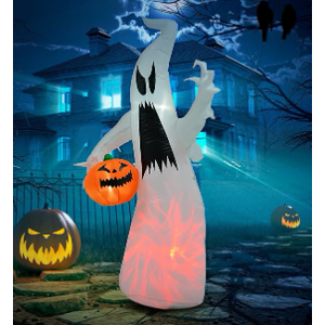 Halloween Inflatable Decoration Colorful Pumpkin Ghost Decorations with Build-in LEDs, Blow Up Yard Decoration Halloween Inflatables for Party Indoor, Outdoor, Lawn, Garden Decor
