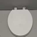 Elongated Toilet Seat, Quiet Slow Close, White Plastic, Comfortable Design