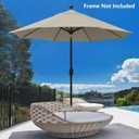 EliteShade USA 9ft Replacement Covers 8 Ribs Market Patio Umbrella Canopy Cover (CANOPY ONLY) (Beige)