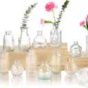 Glass Bud Vase 15 Pcs for Centerpieces Wedding,Home Decor,Bud Vases in Bulk for Flowers,Small Vases for Christmas,Birthday Party,Wedding,Valentine's Day,Mother's Day,Other Events Decorations(Clear)