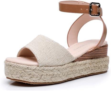 Apakowa Girls Sandals Flatform Wedge Open Toe Summer Sandals Shoes Little Big Kid Flower Girl Heels Dress Shoes (Little Kid/Big Kid), Size: 4 Big Kid