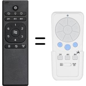 Ceiling Fan Remote Control Replacement Compatible with Harbor Breeze A25-TX025 A25-TX012 - DC Motor, 6-Speed Fan Control, Light Dimmer, Reverse Airflow, Sleep Timer, with Wall Mount Holder