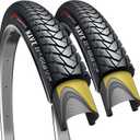 Fincci Pair 700x35c Tire 37-622 Foldable 60 TPI City Commuter Tires with Nylon Protection for Cycle Road Mountain MTB Hybrid Touring Electric Bike Bicycle - Pack of 2X 700 x 35c Tires Nave