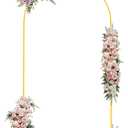 Wedding Arch Backdrop Stand, 7.2FT Gold Metal Arch Backdrop Stand for Wedding Bridal, Baby Shower, Photo Booth, Birthday Party, Garden Balloon Arch Decoration(Gold-7.2FT)