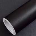 Yancorp 15.7"x787"/65.6 Feet Matte Black Peel and Stick Wallpaper Removable Contact Paper for Cabinest Self-Adhesive Drawer Stick and Peel Countertop