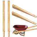 WILLBOND Wheel Barrow Handles Wood Replacement 60'' Wheelbarrow Handles Kit with 2 Wheelbarrow Wedge Heavy Duty Hardwood with Tough Seal Coat and Pre Drilled Holes for Wheelbarrows, Easy Install