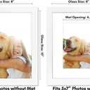 Americanflat 8x10 Picture Frame with Shatter-Resistant Glass - Use as 5x7 Frame with Mat or Display 8x10 Photo Without Mat - Signature Collection - Picture Frames for Tabletop and Wall Display - White