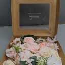 Floroom Cream Blush Artificial Flowers Fake Roses Peonies and Greenery Combo Box Set for DIY Pink Wedding Bouquets Bridal Shower Centerpieces Floral Arrangements Party Tables Home Decorations