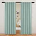RYB HOME Coastal Blackout Curtains for Bedroom - Thermal Insulated Curtains and Drapes Privacy Shades for Living Room Dining Closet, W42 x L80 inch, 2 Panels, Aqua