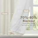 DriftAway Double Layer Linen Blackout Tie Up Curtains Thermal Insulated Fully Lined Balloon Roman Shade Bathroom Window Adjustable Rod Pocket for Small Window 31 Inch by 47 Inch Light Linen