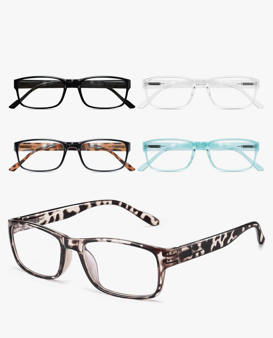 Gaoye Professional Reading Glasses for All Day - Computer Readers with Blue Light Protection - Value Pack +5.5
