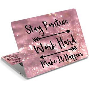 DINKY Laptop Skin Sticker Decal, 13" 13.3" 14" 15" 15.4" 15.6 inch Laptop Universal Reusable Vinyl Skin Stickers Cover Art Decal Notebook PC Personalized Protector (Pink Letters)