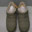 Skechers women's Cozy Escape - Snow Puff Hands Free Slip-ins (9.5, Olive)