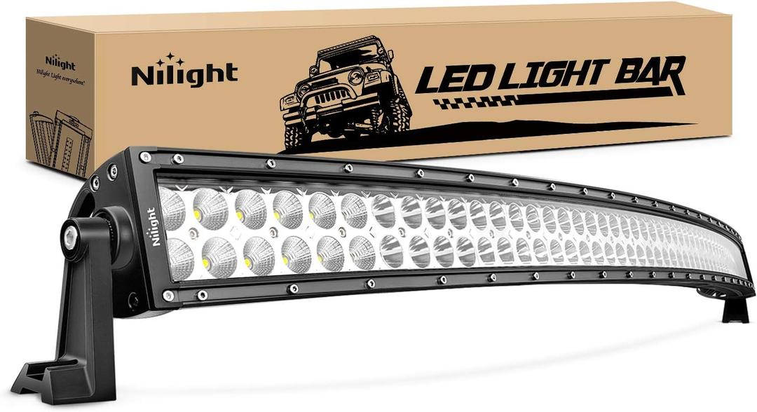 Nilight LED Light Bar 42Inch 240W 16800LM Curved Spot Flood Combo Driving Lamp Roof Bumper Off Road LED Work Lights Pods for Van Camper Wagon Car Pickup Golf Cart ATV UTV SUV Truck Boat 4x4
