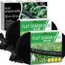 Flat Soaker Hose, Garden Hose with Heavy Duty Double Layer Design, Drip Irrigation Hose Saves 80% Water, Leak Proof Sprinkler Hose for Garden, Lawn, Vegetable plot (100FT)