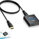 eSynic Portable HDMI Splitter 1 in 2 Out - Metal Case4K @ 30Hz HDCP Bypass Splitter [Only Mirror No Extend Mode] - Supports PS4/Fire Stick/HDTV, Plug & Play 2-Way Display Duplication for Home/Office