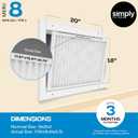 Simply 18x20x1 Air Filter, MERV 8, 6 Pack, For Home AC Furnace & HVAC (Actual Size: 17.81"x19.81"x0.75") DUST, Pet & Allergy Control,