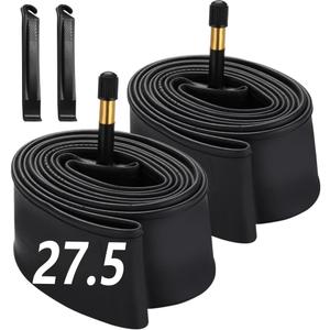 27.5x2.125/27.5x2.25/27.5x2.3/27.5x2.35 inch Bike Tube with AV48mm Schrader Valve Mountain Bike Inner Tubes Premium Butyl Rubber Bicycle Tube 2 Pack 27.5 inchE-Bike Tube