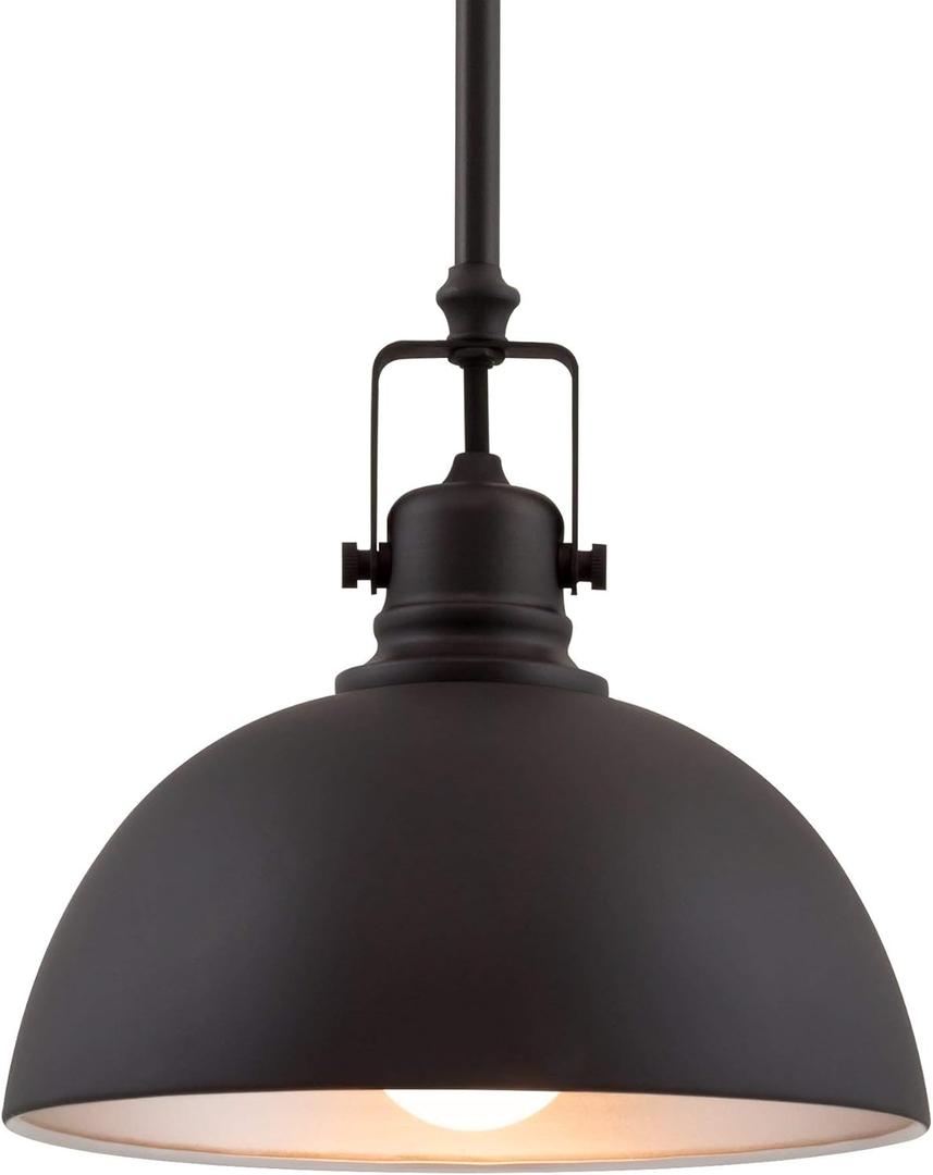 Kira Home Belle 9" Contemporary Industrial Pendant Light, Adjustable Length + Shade Swivel Joint, Oil-Rubbed Bronze Finish