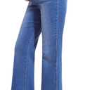 PACBREEZE Women's Maternity Flare Jeans Mid-Rise Stretchy Bell Bootcut Jeans Denim Pregnancy Pants (Dark Blue, Medium)