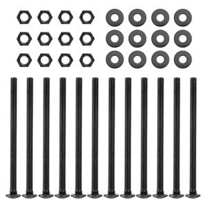 SPARKWHIZ 1/2 x 8 Inch Carriage Bolt Kit,Rust Resistance Bolts Includes 12 Bolts, 12 Washers, and 12 Nuts, Black