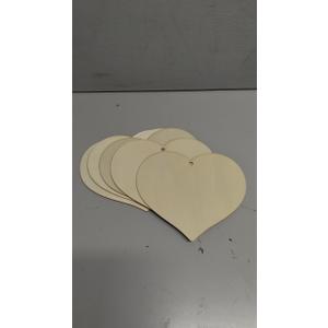 5 Pcs 3.9 x 3.9 inch Wood Heart Blank Unfinished Wooden Slices Discs Cutout Pieces DIY for Valentine's Day, Wedding, Thanksgiving, Christmas