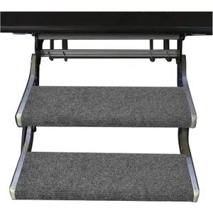 RV Step Covers 2 Pack, 18-23 Inch Wide RV Step Rug Camper Stair Cover for Manual & Electric RV Steps (23" Width, 10-11" Depth, Grey)